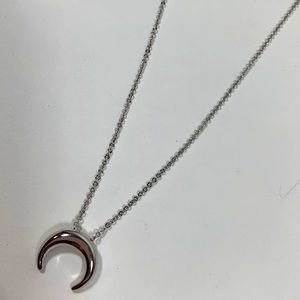 Sterling Chain Crescent Moon Necklace